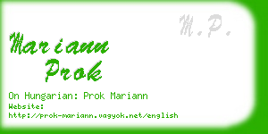 mariann prok business card